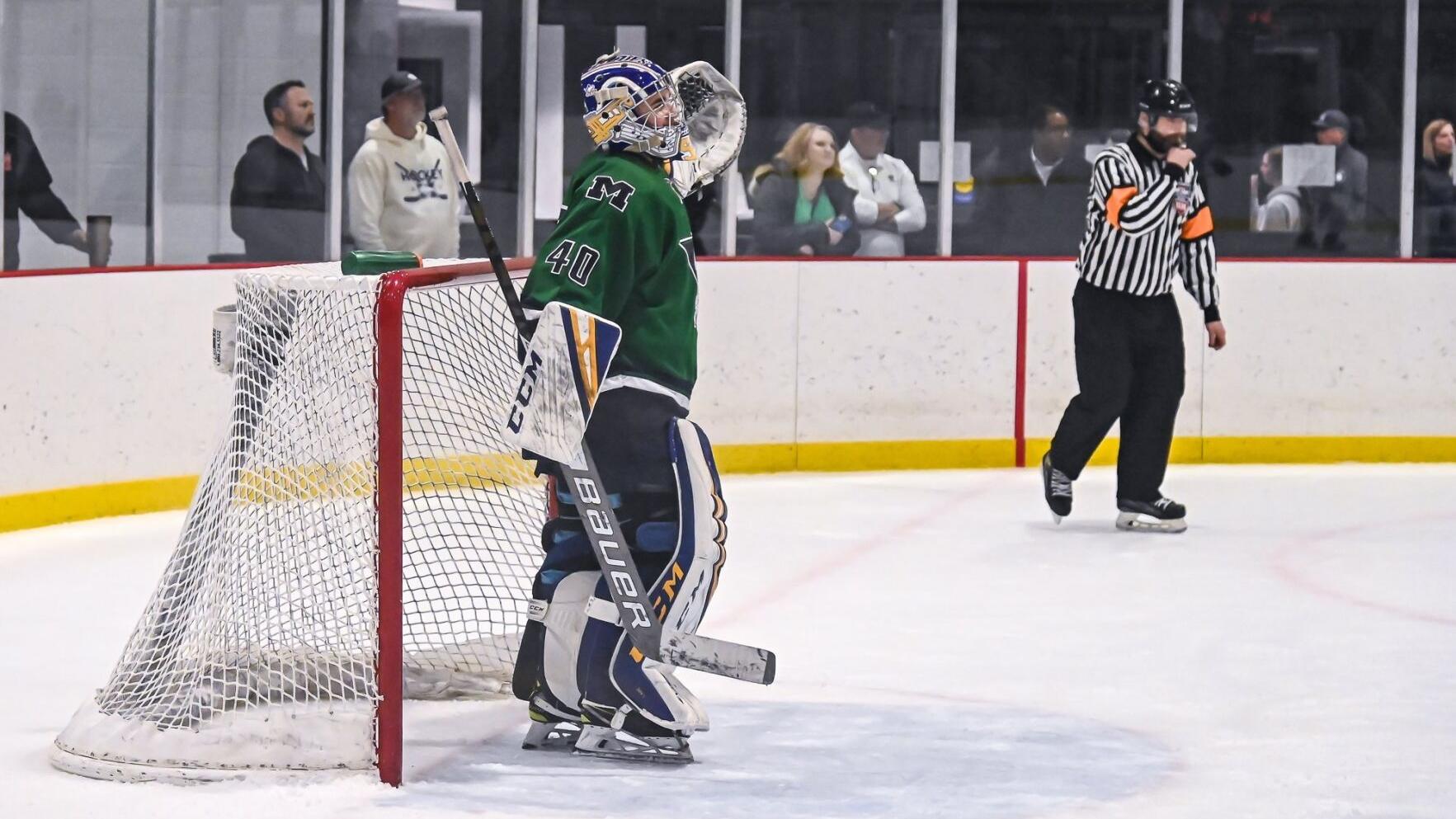 From the hospital to the ice, freshman goalie leads Marquette past Parkway West in playoff opener